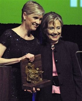 Hillary Clinton receiving Planned Parenthood award