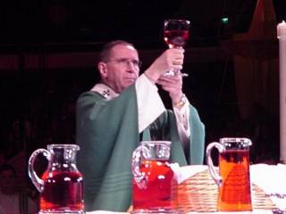 Cardinal Mahony glass goblets
